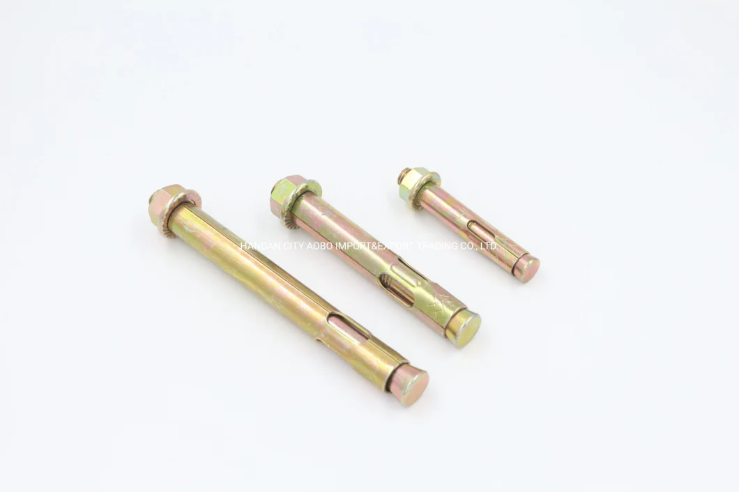 Real Factory Producing Carbon Steel Grade 4.8 Expansion Screw Yellow or White Zinc Plating Sleeve Anchor, Wedge Anchor Used for Metal Structure Made in China